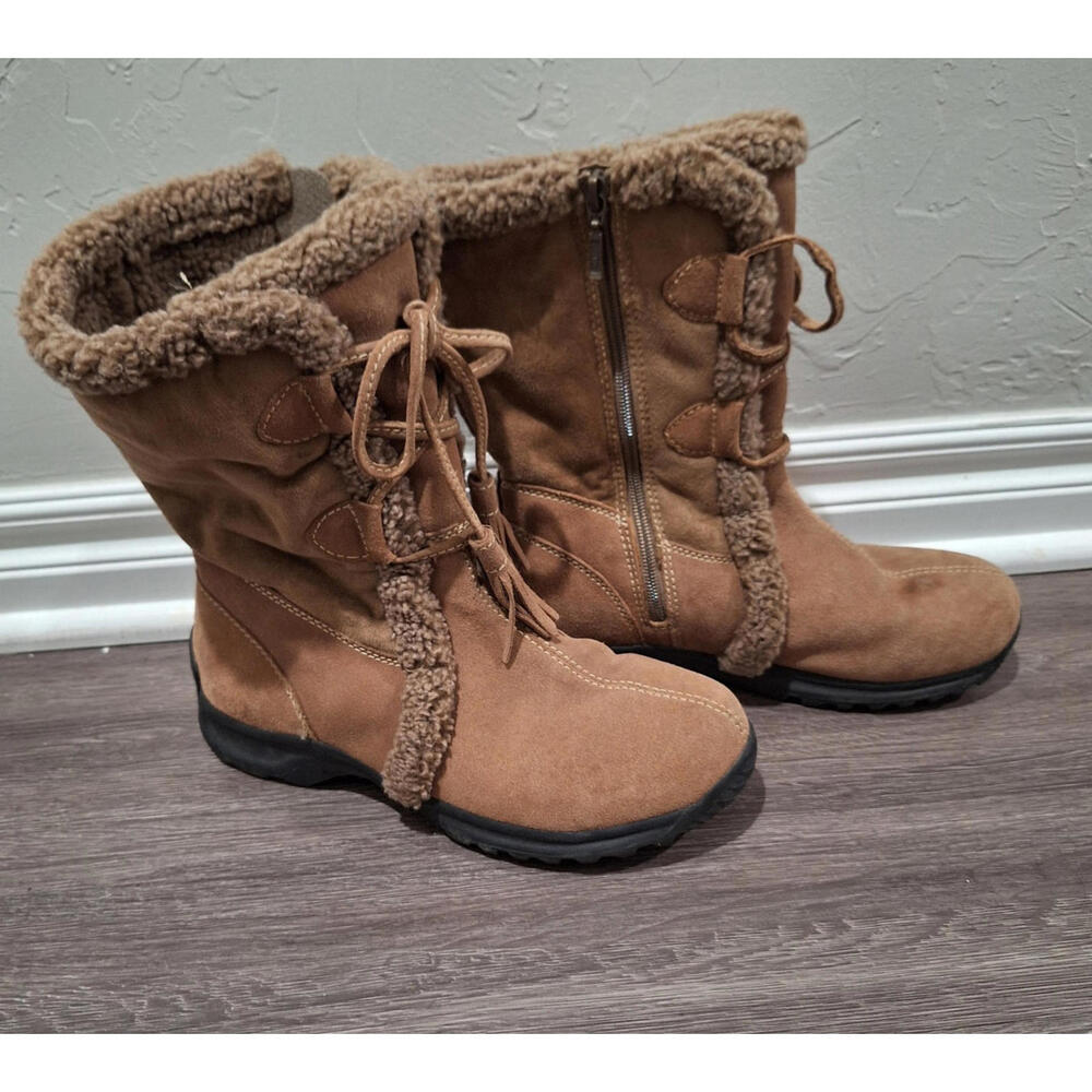 Land’s End Women’s Chestnut Winter Boots Size 9B Above Ankle Warm Outdoor Wear